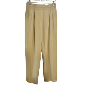 Vintage Emporio Armani Tan High Waist Pleated Wool Pants Size 10 (US) / 44 (IT)